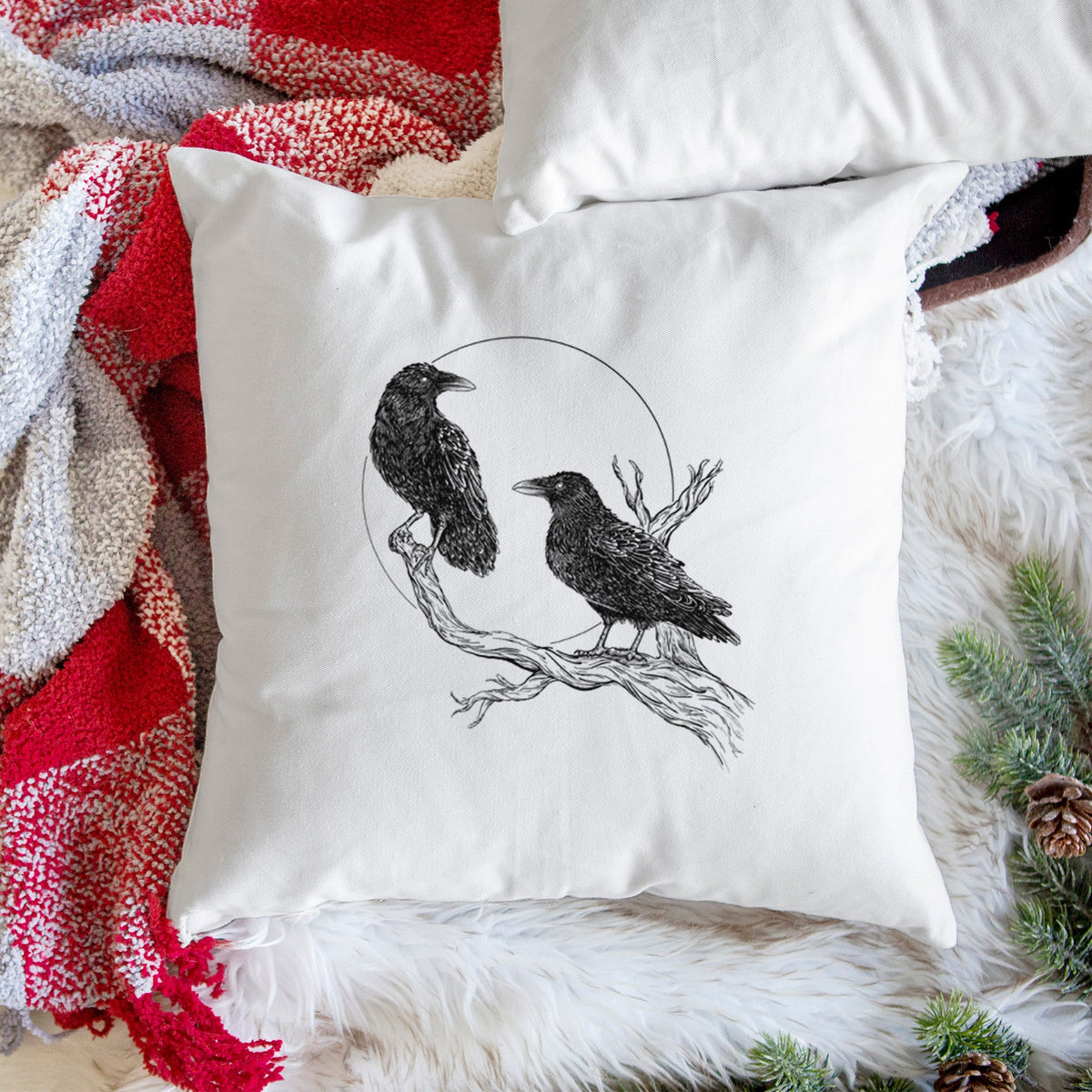 Midnight Ravens - Throw Pillow Cover