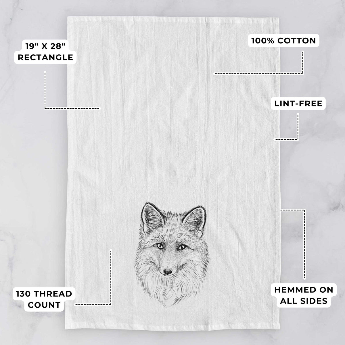 Red Fox - Vulpes vulpes Tea Towel