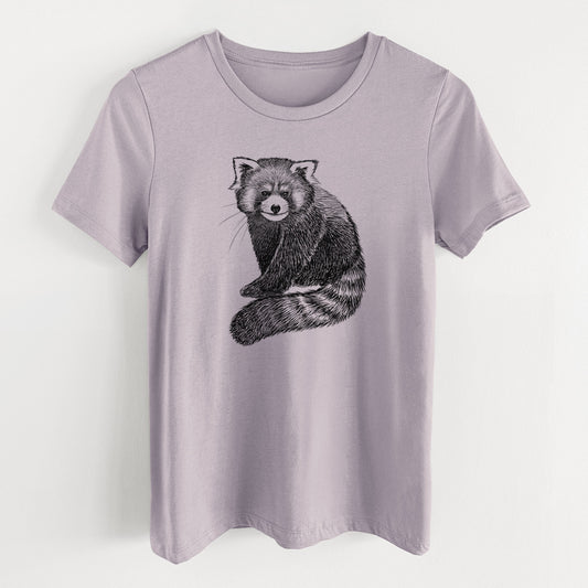 Red Panda - Ailurus fulgens styani - Women's Lightweight Relaxed Fit 100% Cotton Crewneck