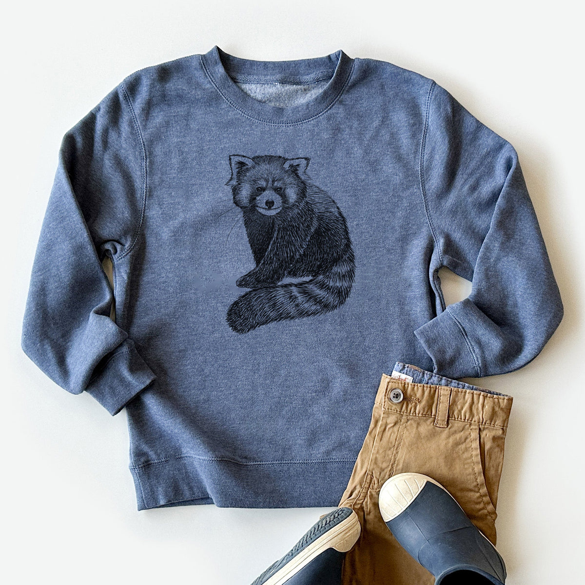Red Panda - Ailurus fulgens styani - Youth Lightweight Crewneck Sweatshirt