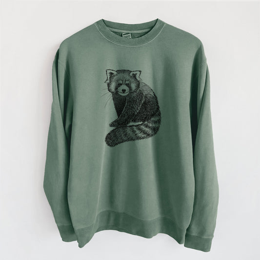 Red Panda - Ailurus fulgens styani - Unisex Pigment Dyed Crew Sweatshirt