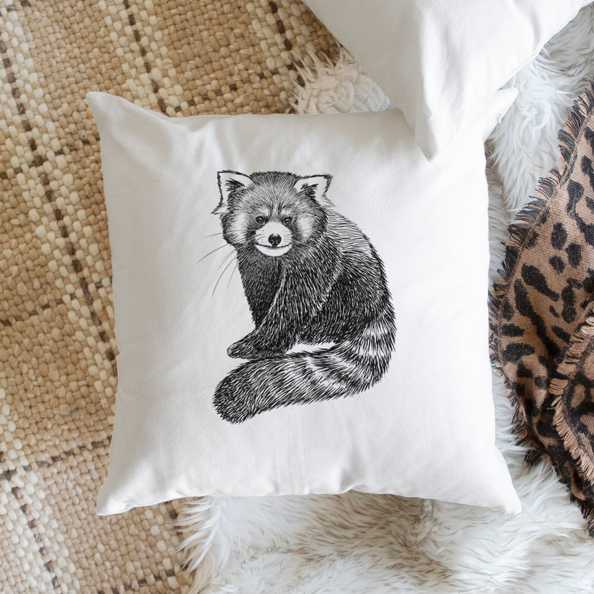 Red Panda - Ailurus fulgens styani - Throw Pillow Cover