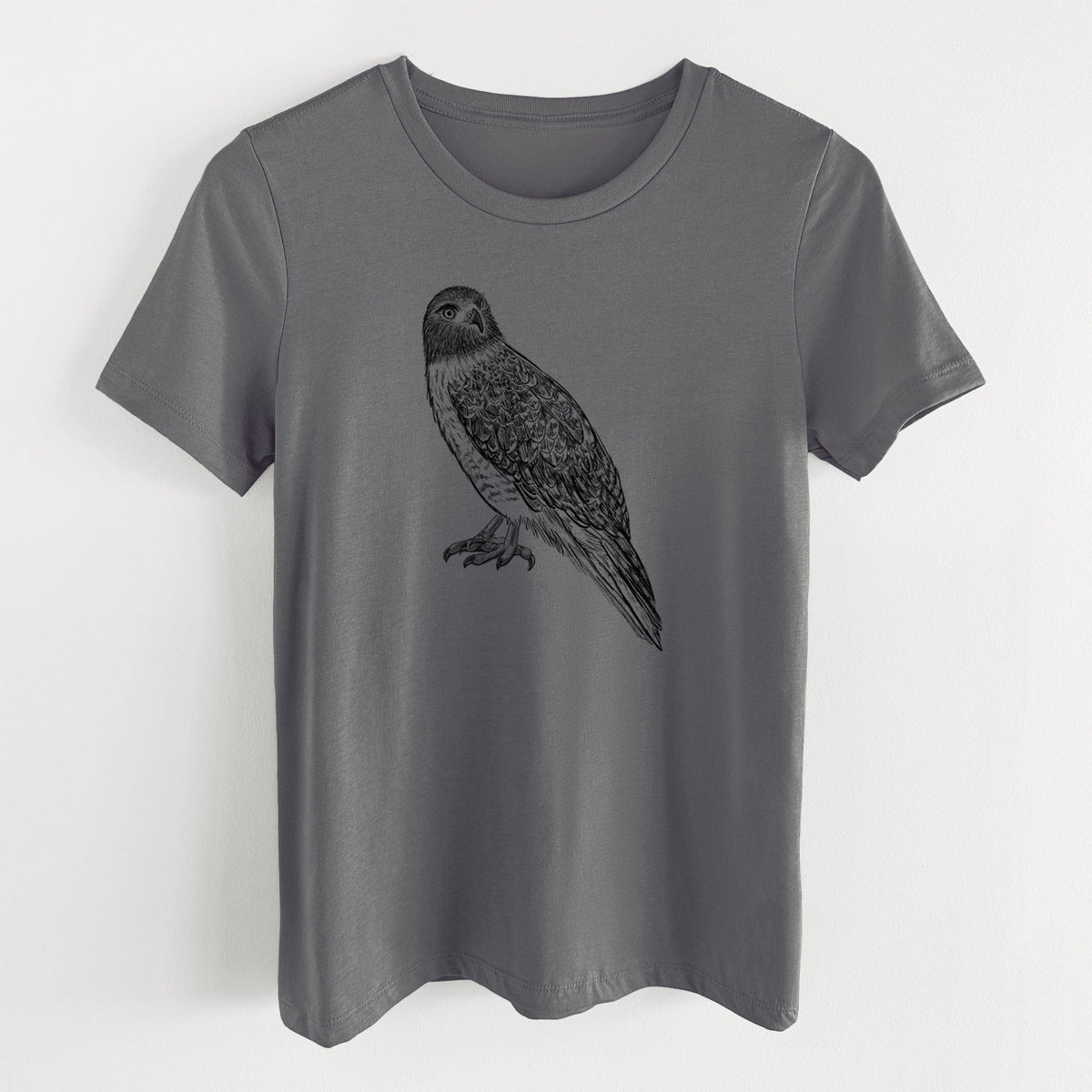 Red-tailed Hawk - Buteo jamaicensis - Women's Lightweight Relaxed Fit 100% Cotton Crewneck