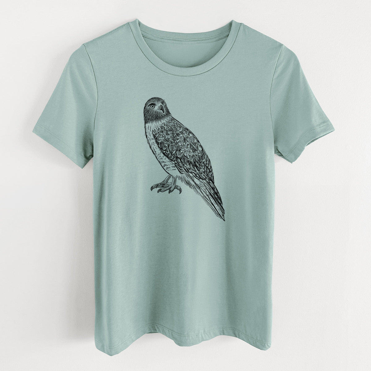 Red-tailed Hawk - Buteo jamaicensis - Women's Lightweight Relaxed Fit 100% Cotton Crewneck