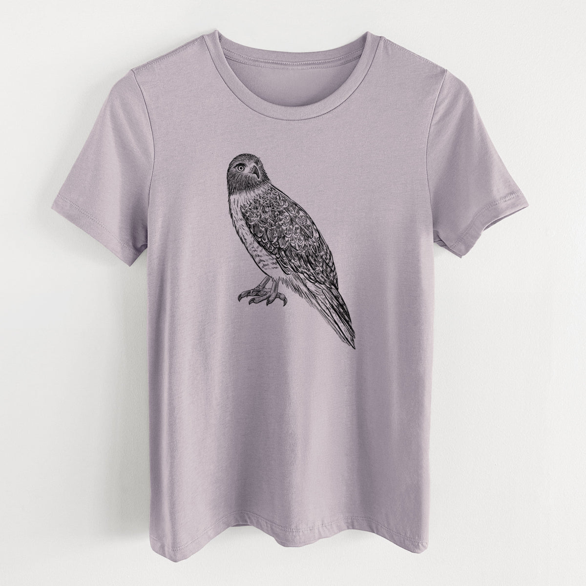 Red-tailed Hawk - Buteo jamaicensis - Women's Lightweight Relaxed Fit 100% Cotton Crewneck