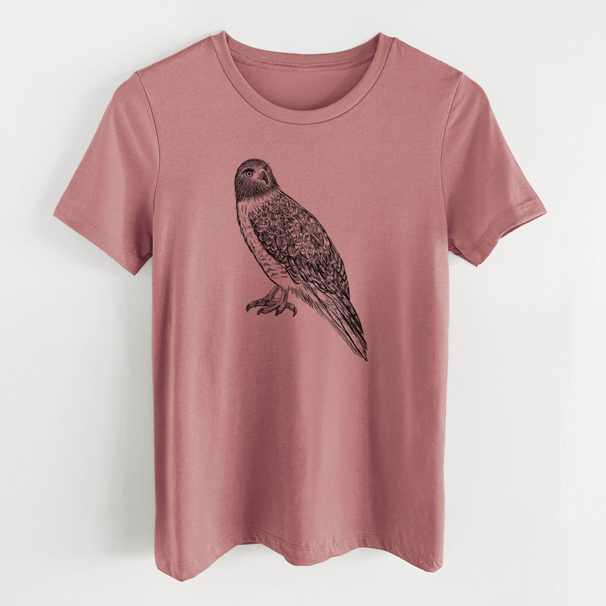 Red-tailed Hawk - Buteo jamaicensis - Women's Lightweight Relaxed Fit 100% Cotton Crewneck