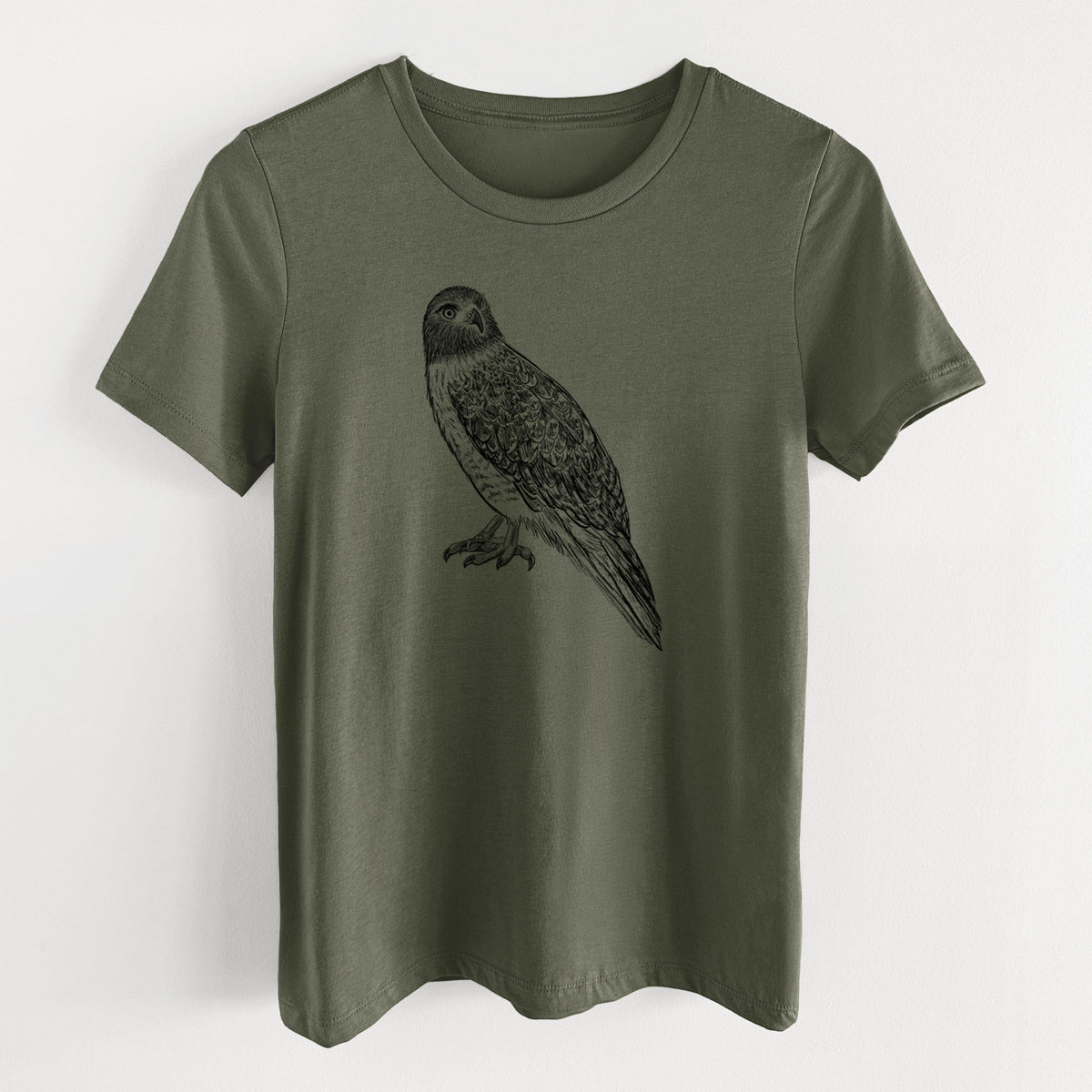 Red-tailed Hawk - Buteo jamaicensis - Women's Lightweight Relaxed Fit 100% Cotton Crewneck