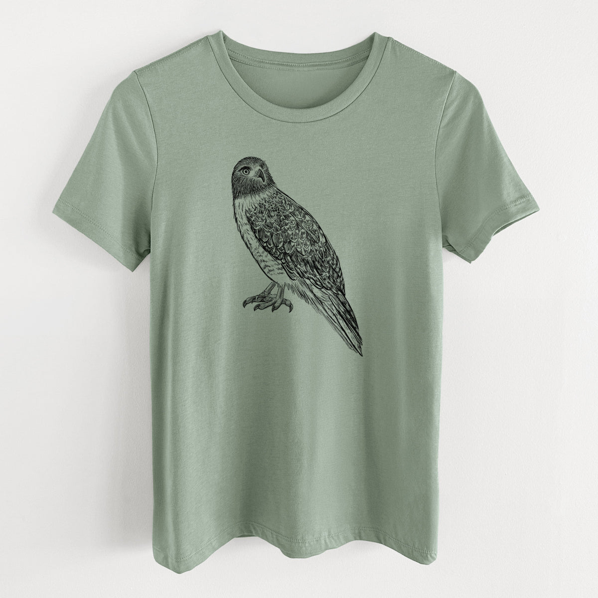 Red-tailed Hawk - Buteo jamaicensis - Women's Lightweight Relaxed Fit 100% Cotton Crewneck