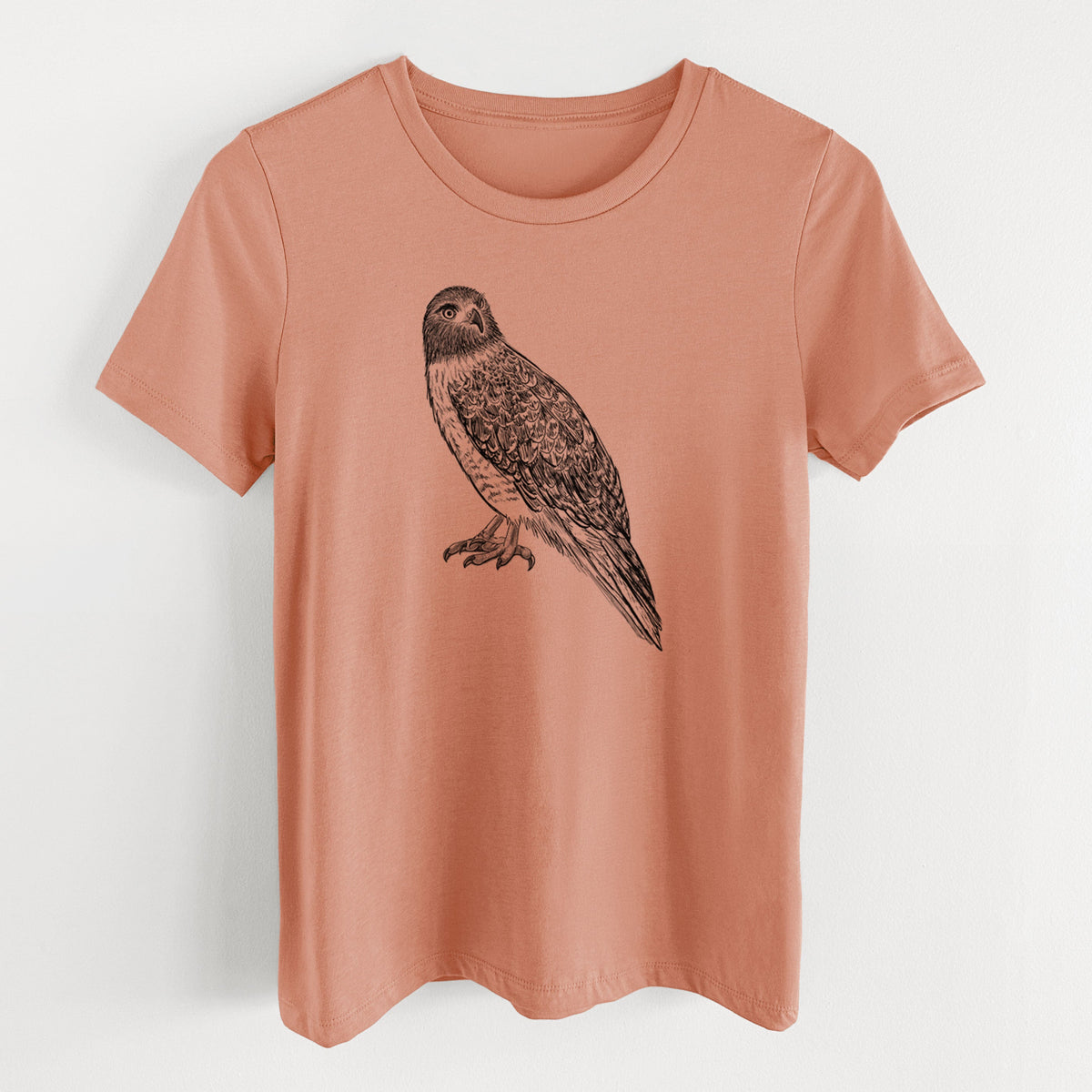 Red-tailed Hawk - Buteo jamaicensis - Women's Lightweight Relaxed Fit 100% Cotton Crewneck