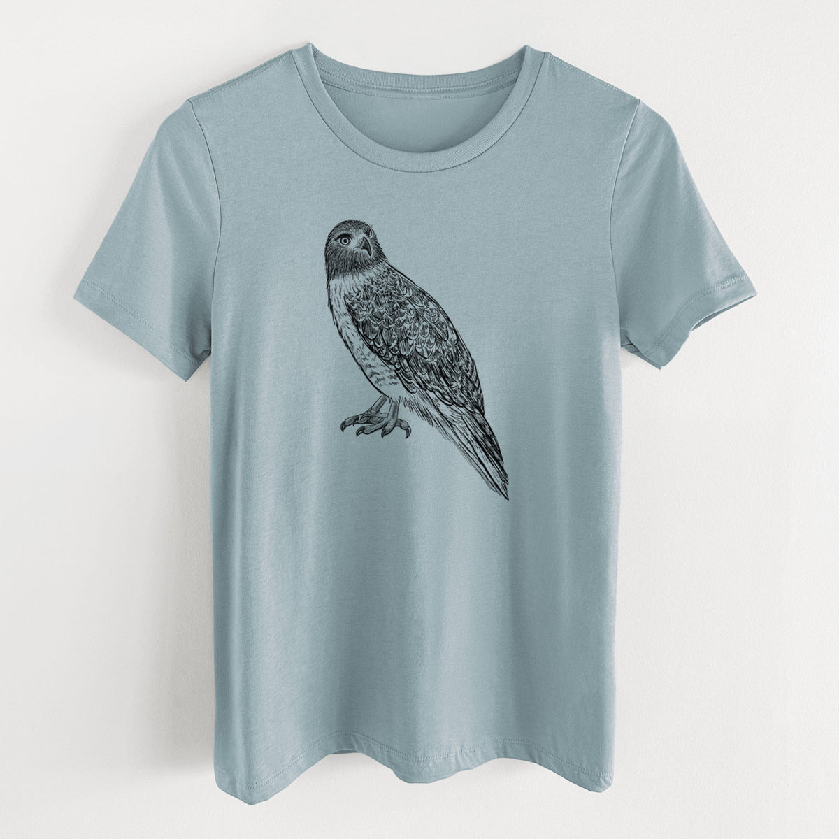 Red-tailed Hawk - Buteo jamaicensis - Women's Lightweight Relaxed Fit 100% Cotton Crewneck