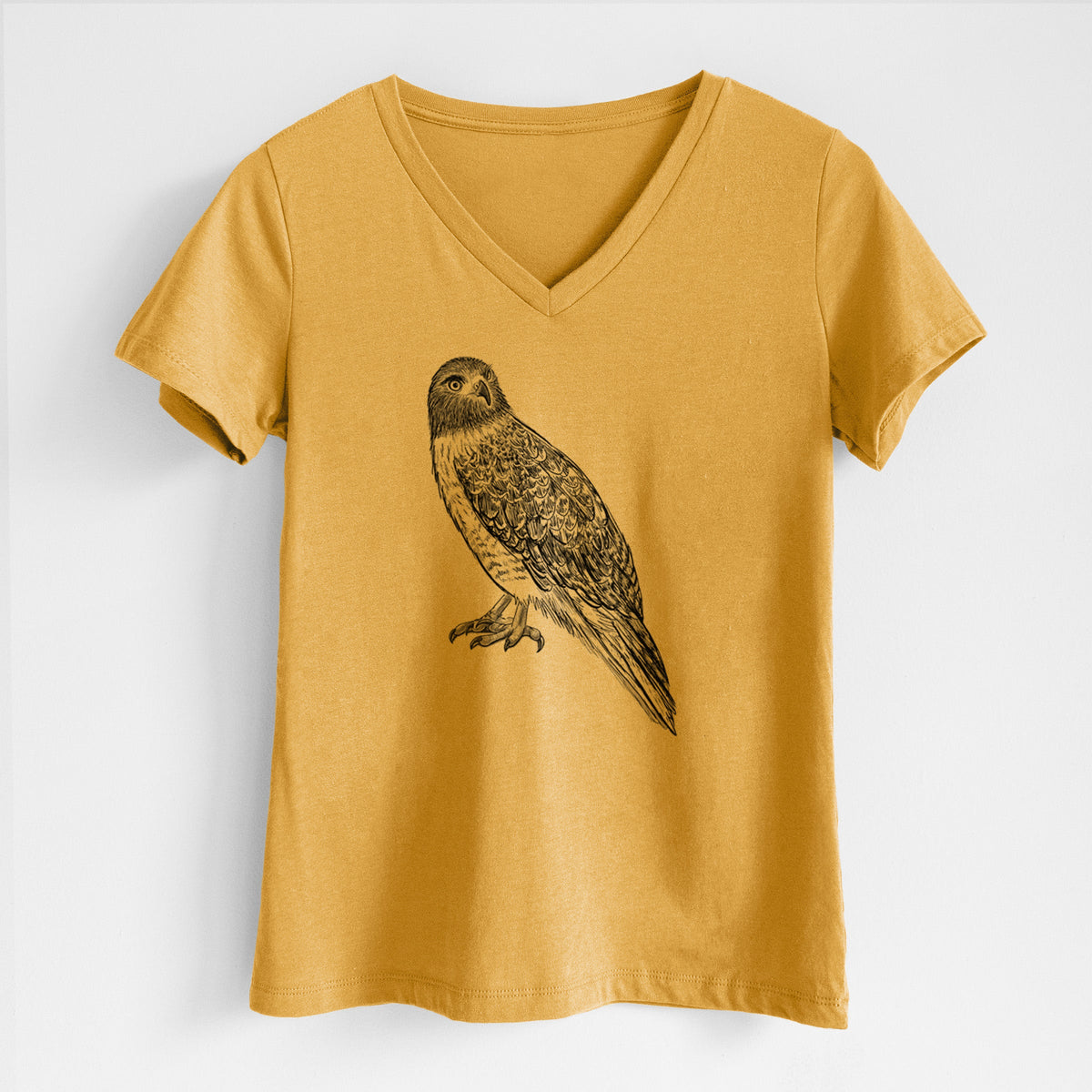 Red-tailed Hawk - Buteo jamaicensis - Women's Lightweight Relaxed Fit 100% Cotton V-neck