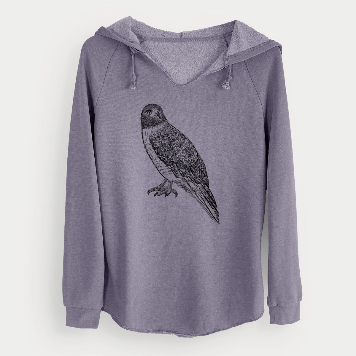Red-tailed Hawk - Buteo jamaicensis - Cali Wave Hooded Sweatshirt