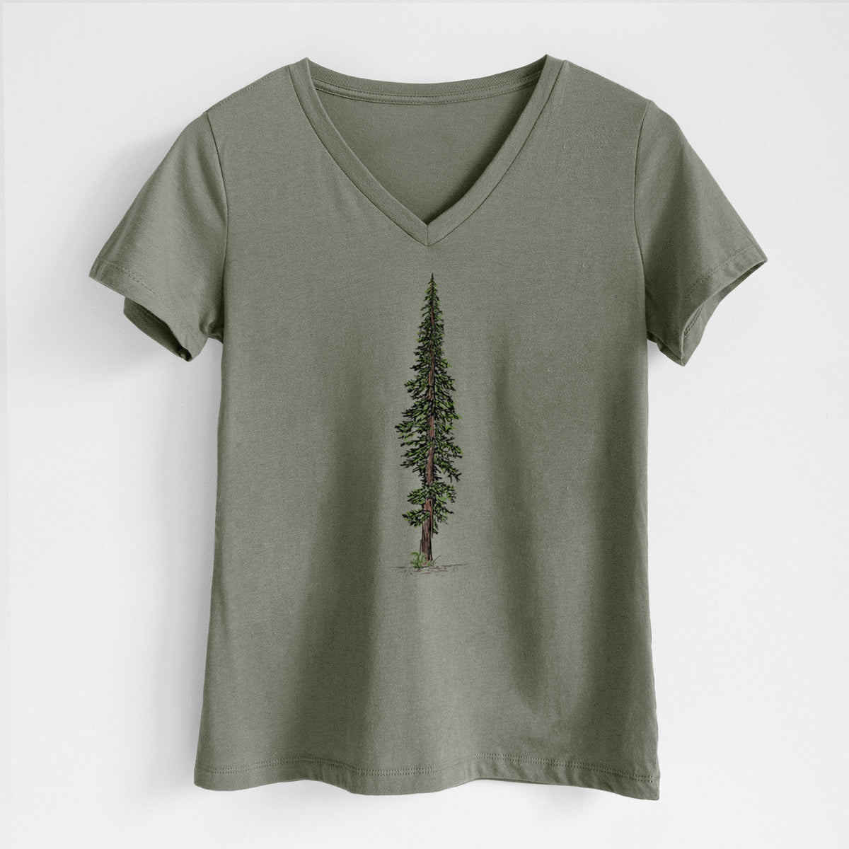 Lone Redwood - Women's Lightweight Relaxed Fit 100% Cotton V-neck