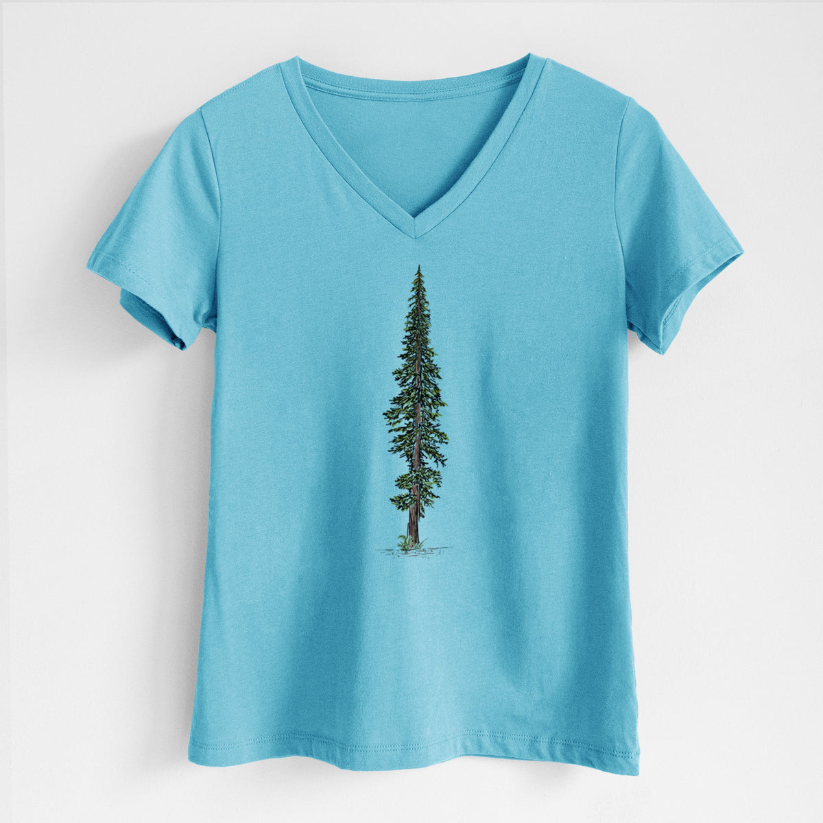 Lone Redwood - Women's Lightweight Relaxed Fit 100% Cotton V-neck