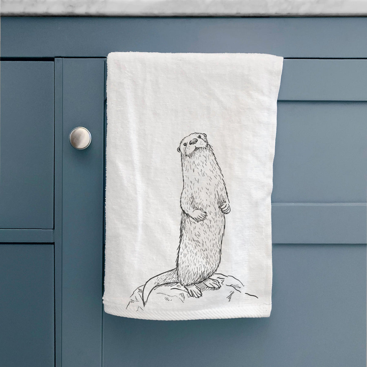 North American River Otter - Lontra canadensis Premium Decorative Hand Towel
