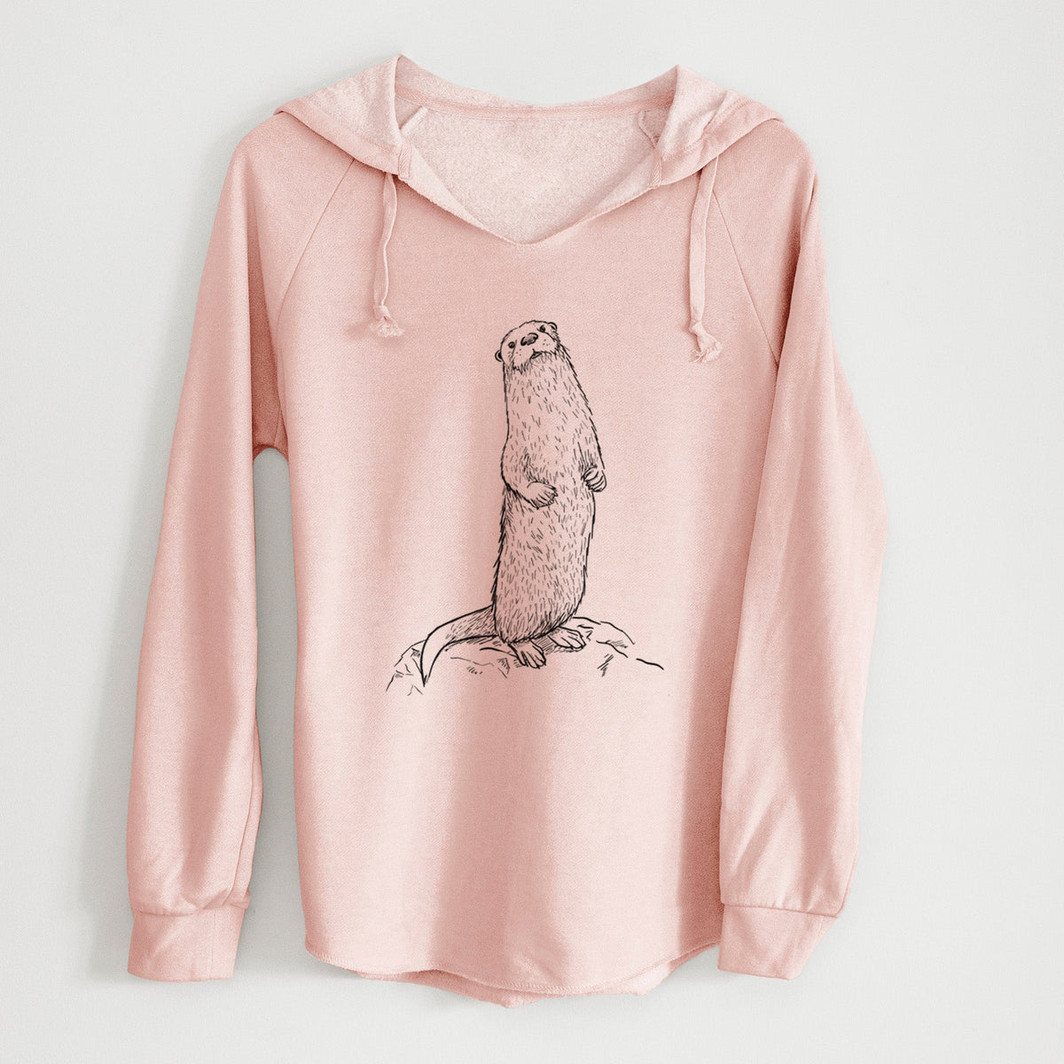 North American River Otter - Lontra canadensis - Cali Wave Hooded Sweatshirt