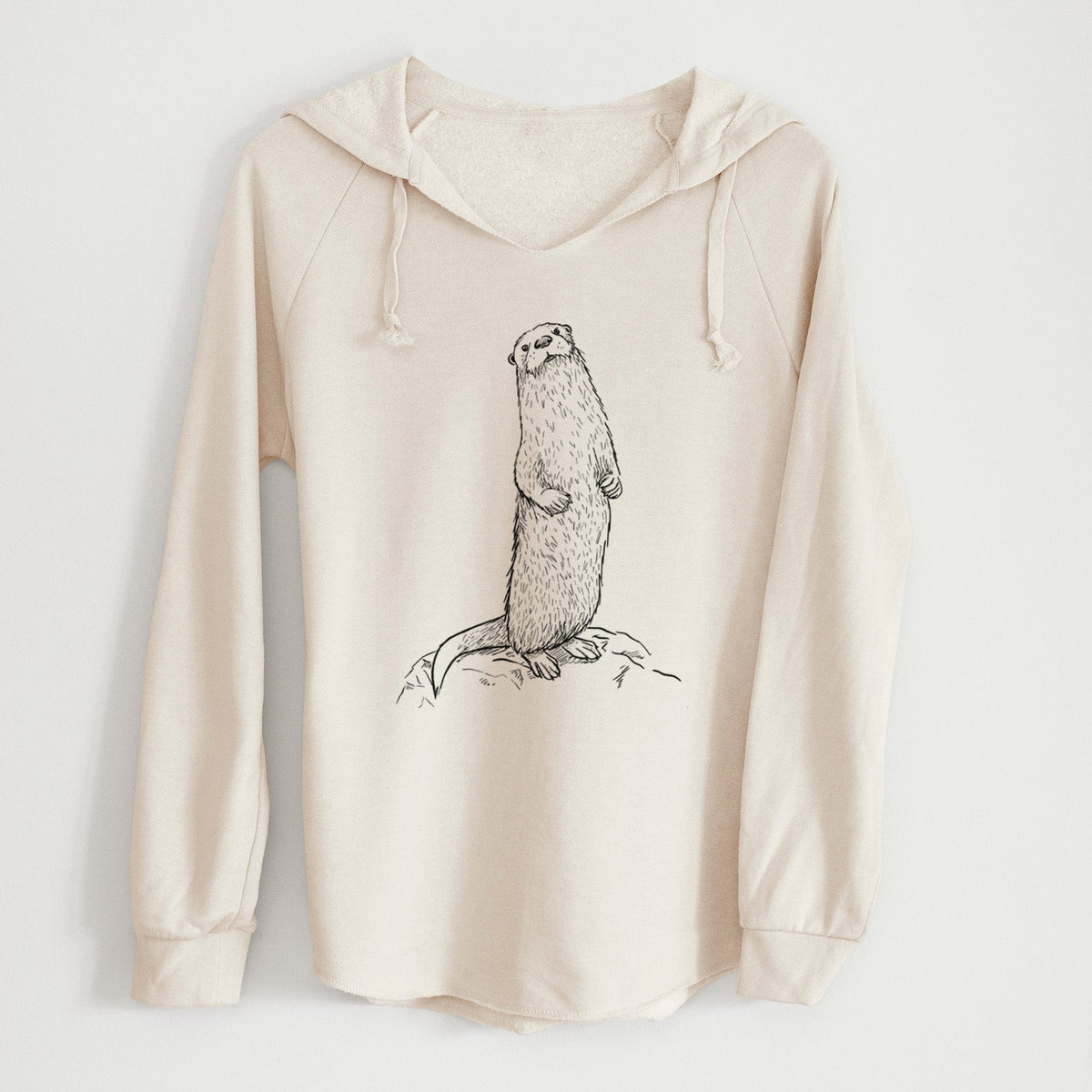 North American River Otter - Lontra canadensis - Cali Wave Hooded Sweatshirt