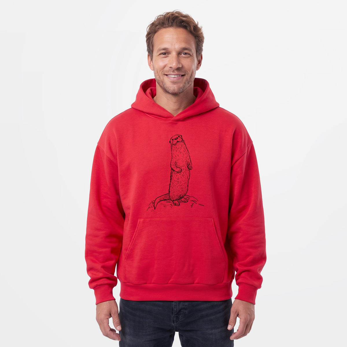 North American River Otter - Lontra canadensis  - Statement Midweight Hoodie