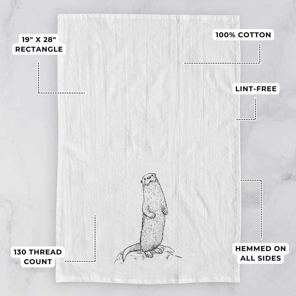 North American River Otter - Lontra canadensis Tea Towel