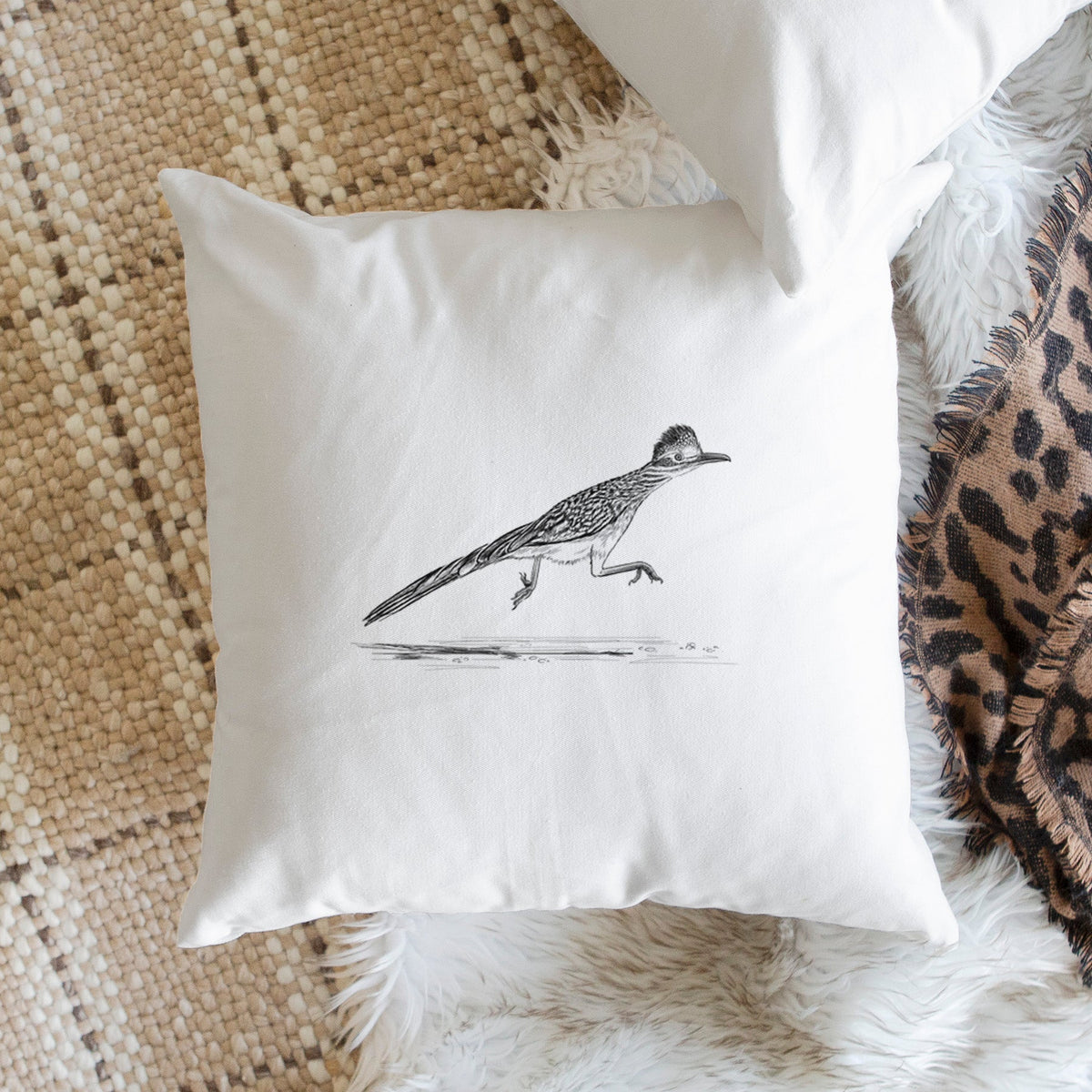 Greater Roadrunner - Geococcyx californianus - Throw Pillow Cover