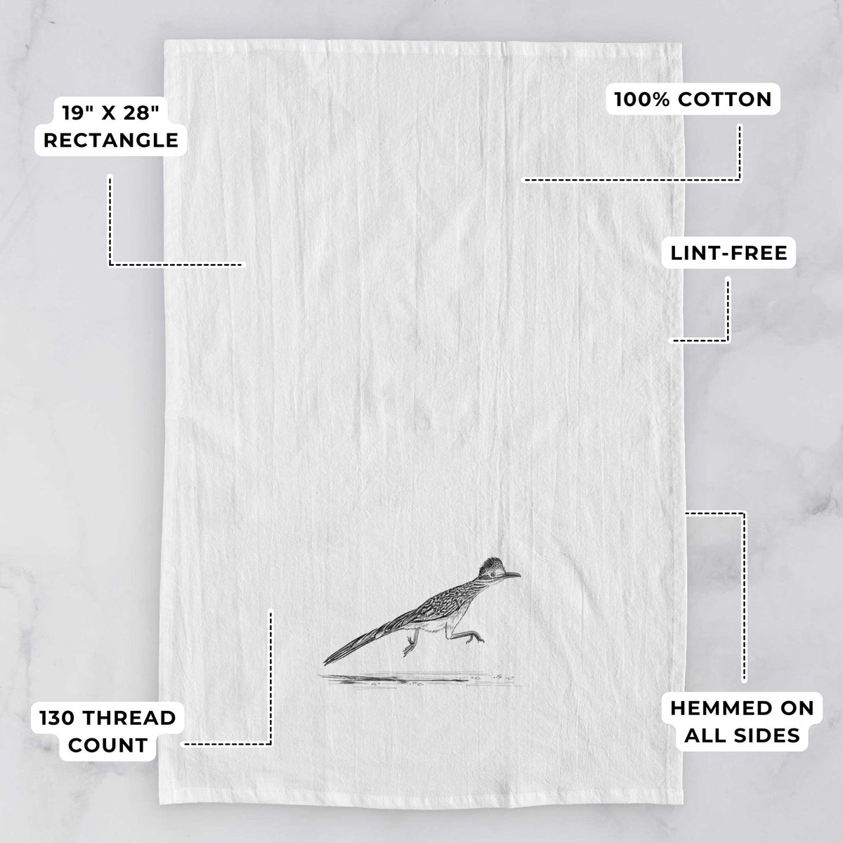 Greater Roadrunner - Geococcyx californianus Tea Towel