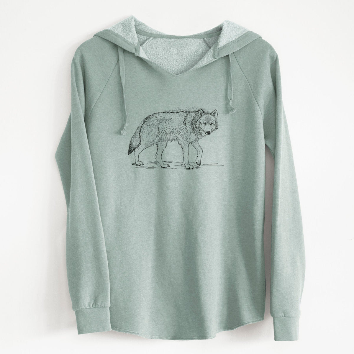Roaming Grey Wolf - Canis lupus - Cali Wave Hooded Sweatshirt