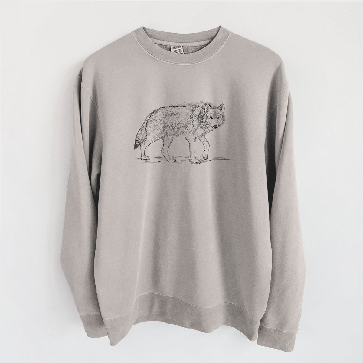 Roaming Grey Wolf - Canis lupus - Unisex Pigment Dyed Crew Sweatshirt