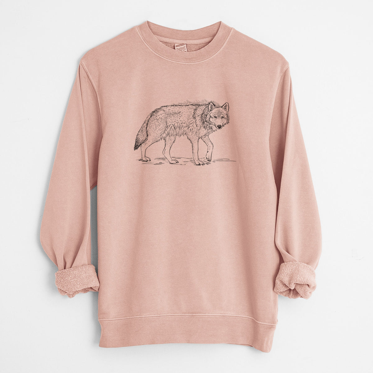 Roaming Grey Wolf - Canis lupus - Unisex Pigment Dyed Crew Sweatshirt