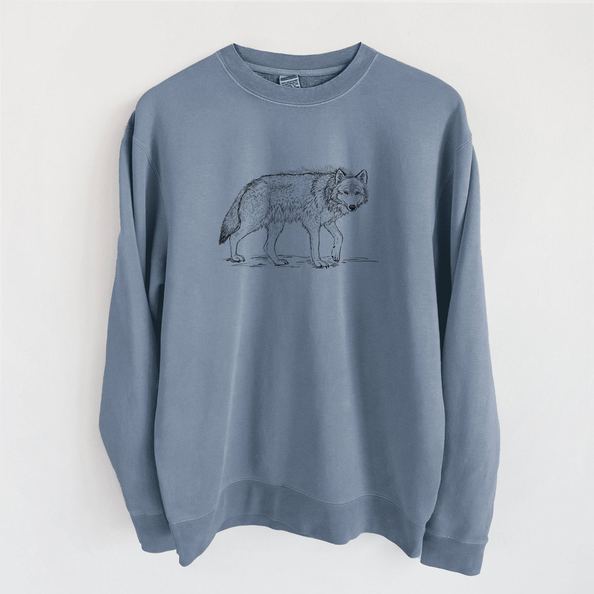 Roaming Grey Wolf - Canis lupus - Unisex Pigment Dyed Crew Sweatshirt