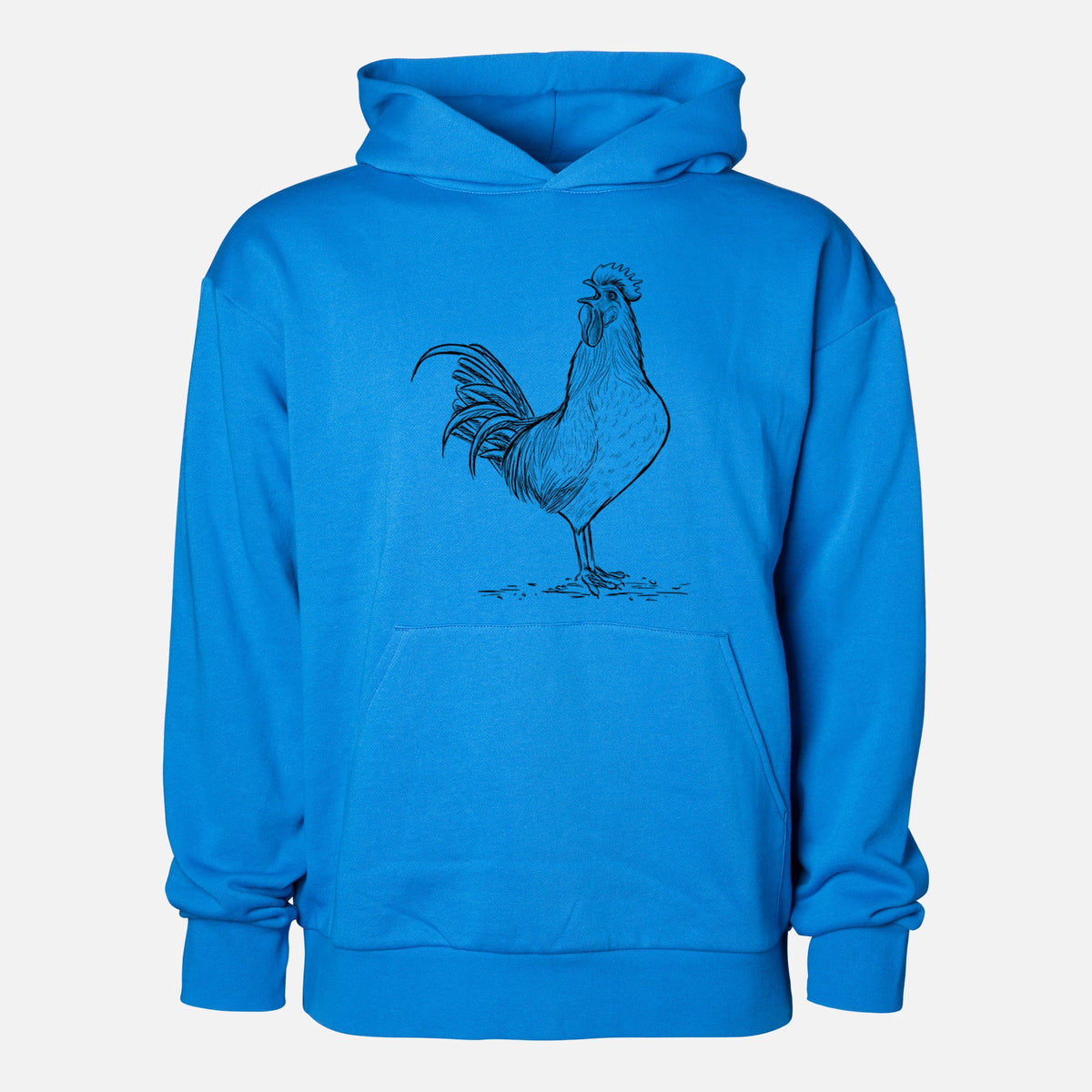 Crowing Rooster - Brown Leghorn Chicken  - Statement Midweight Hoodie