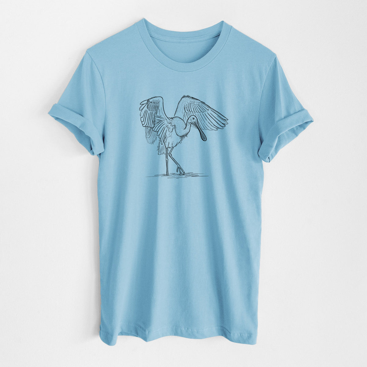 Roseate Spoonbill - Platalea ajaja - Lightweight 100% Cotton Unisex Crewneck