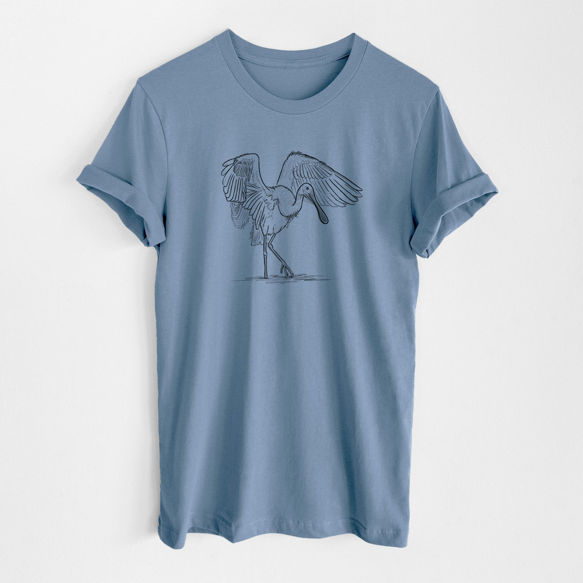 Roseate Spoonbill - Platalea ajaja - Lightweight 100% Cotton Unisex Crewneck