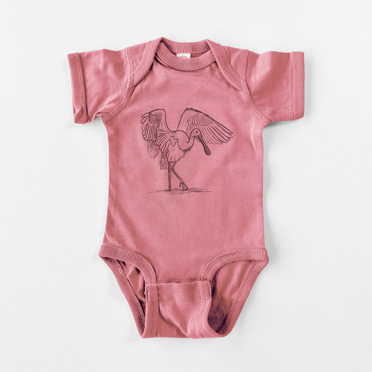 Roseate Spoonbill - Platalea ajaja - Baby Fine Jersey Bodysuit