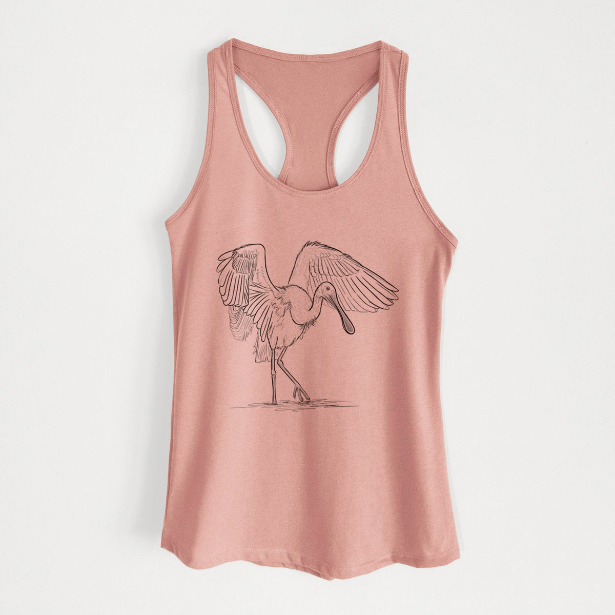 Roseate Spoonbill - Platalea ajaja - Women's Racerback Tanktop