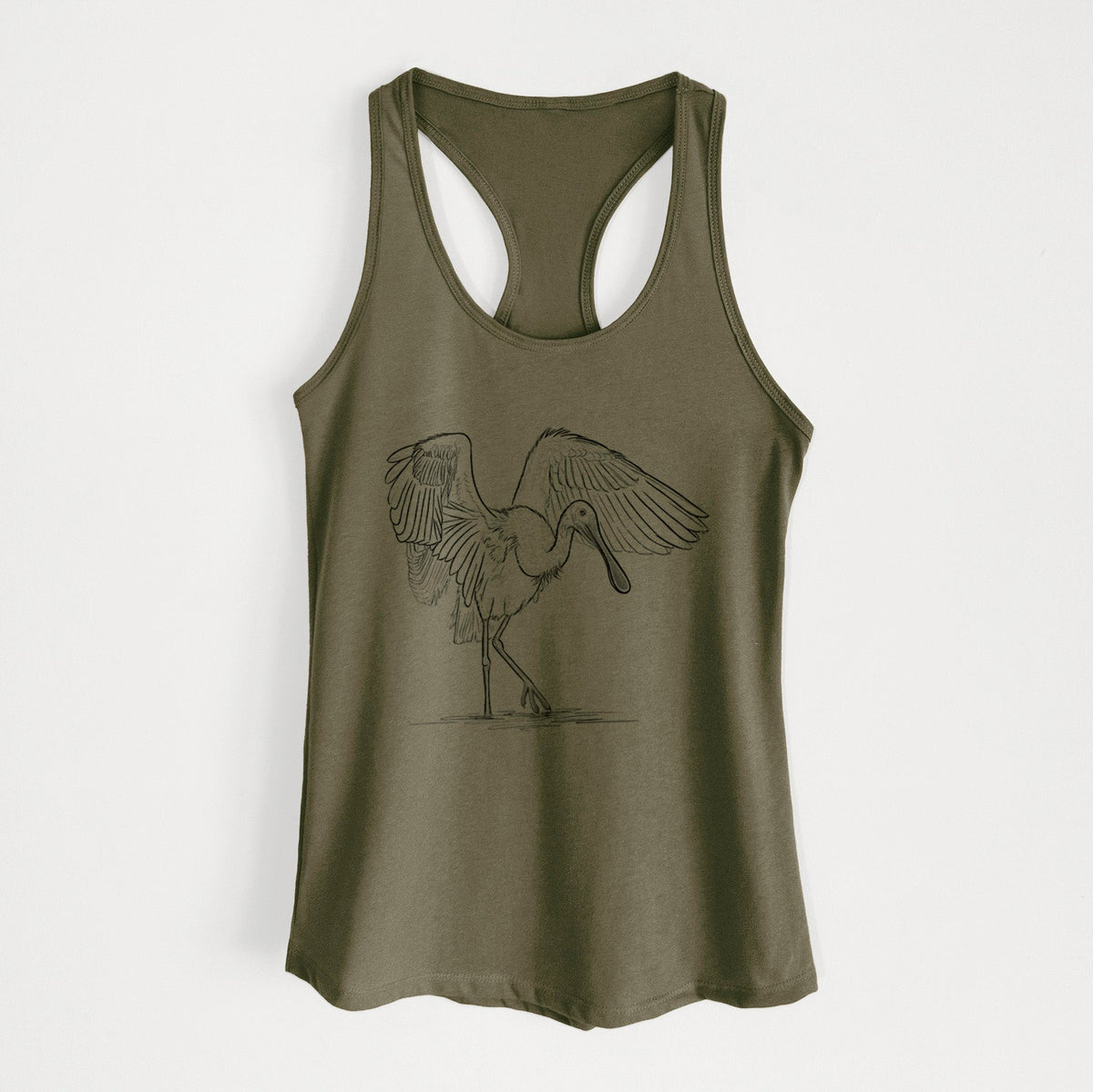 Roseate Spoonbill - Platalea ajaja - Women's Racerback Tanktop