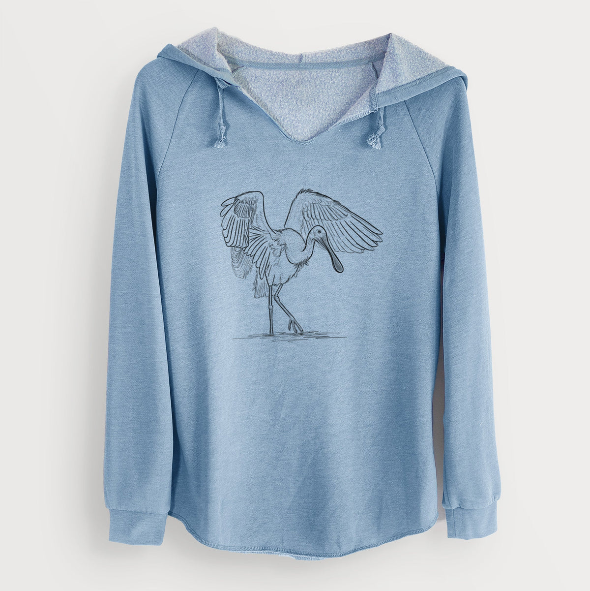 Roseate Spoonbill - Platalea ajaja - Cali Wave Hooded Sweatshirt