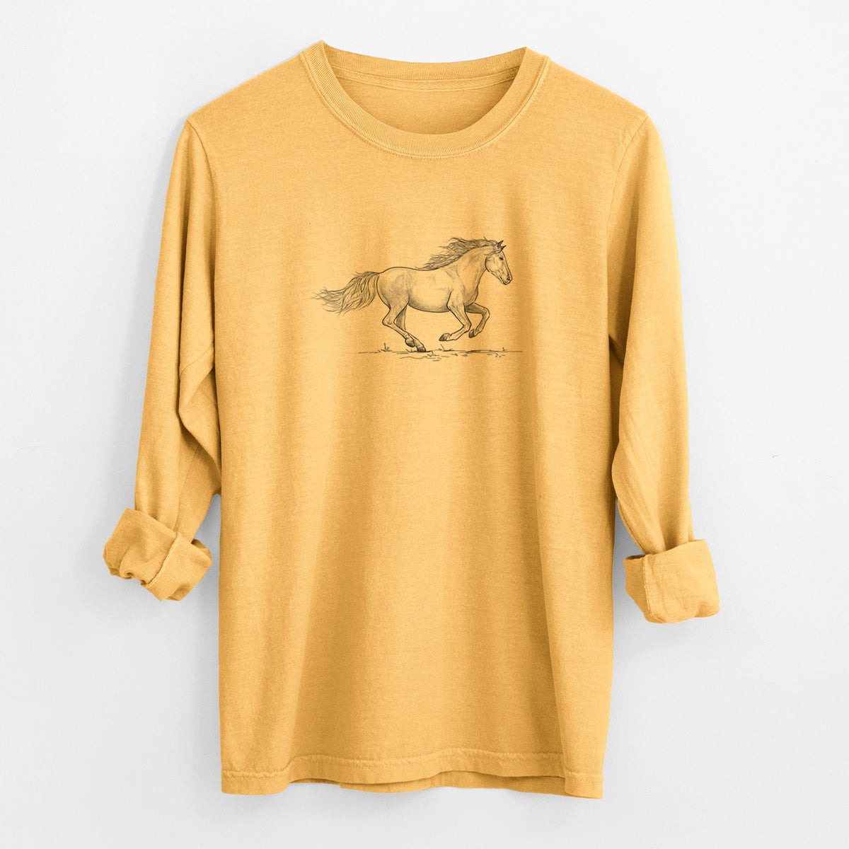 Running Mustang - Unisex Comfort Colors 100% Cotton Long Sleeve