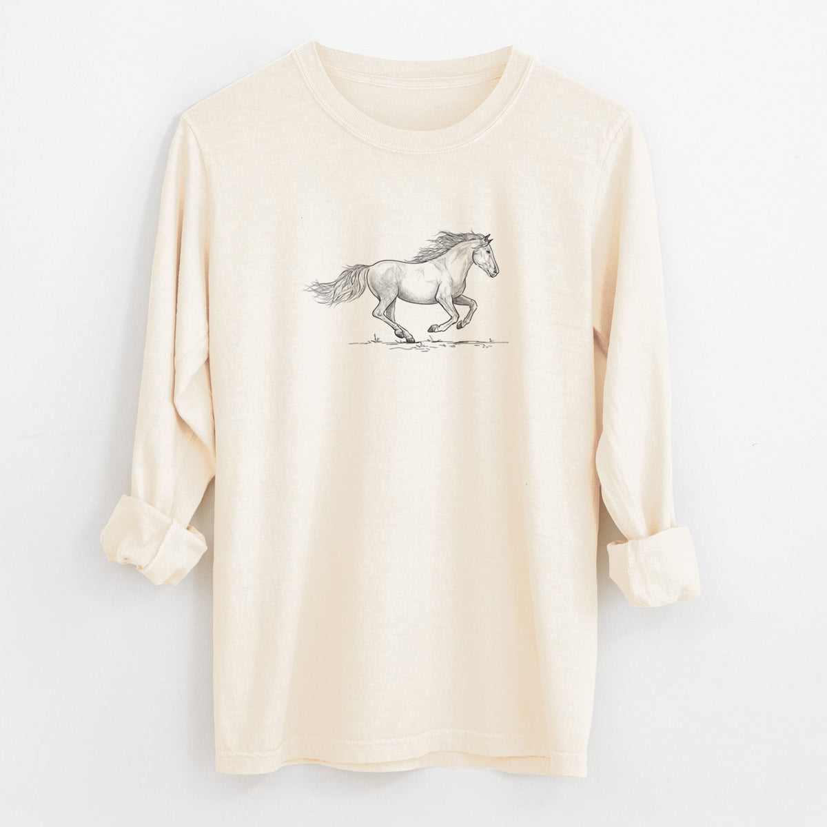 Running Mustang - Unisex Comfort Colors 100% Cotton Long Sleeve