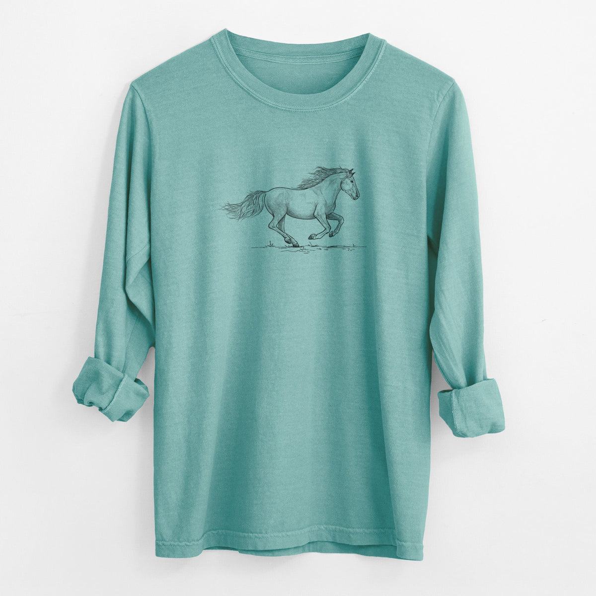 Running Mustang - Unisex Comfort Colors 100% Cotton Long Sleeve