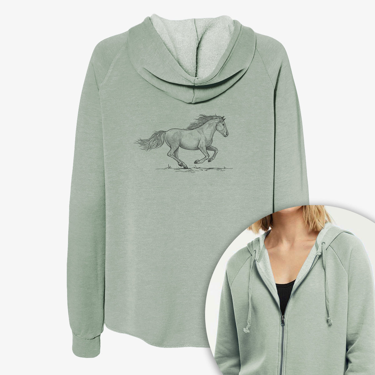 Running Mustang - Women's Cali Wave Zip-Up Sweatshirt