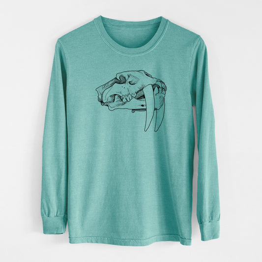 Saber-toothed Tiger Skull - Men's Heavyweight 100% Cotton Long Sleeve