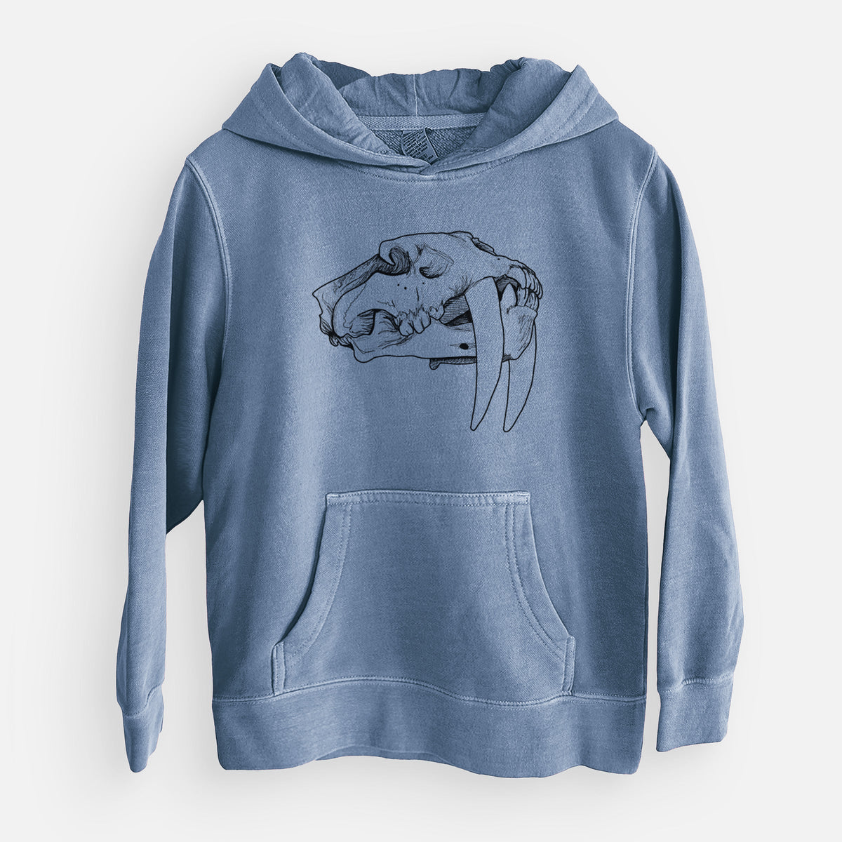 Saber-toothed Tiger Skull - Youth Pigment Dyed Hoodie