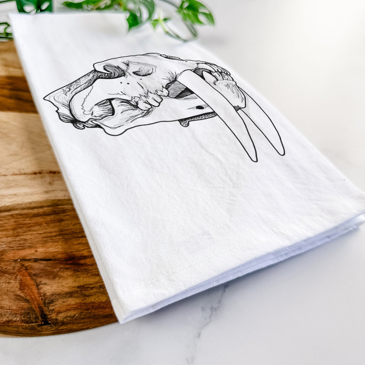 Saber-toothed Tiger Skull Tea Towel