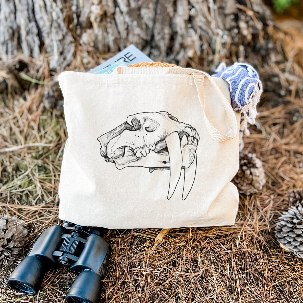 Saber-toothed Tiger Skull - Tote Bag