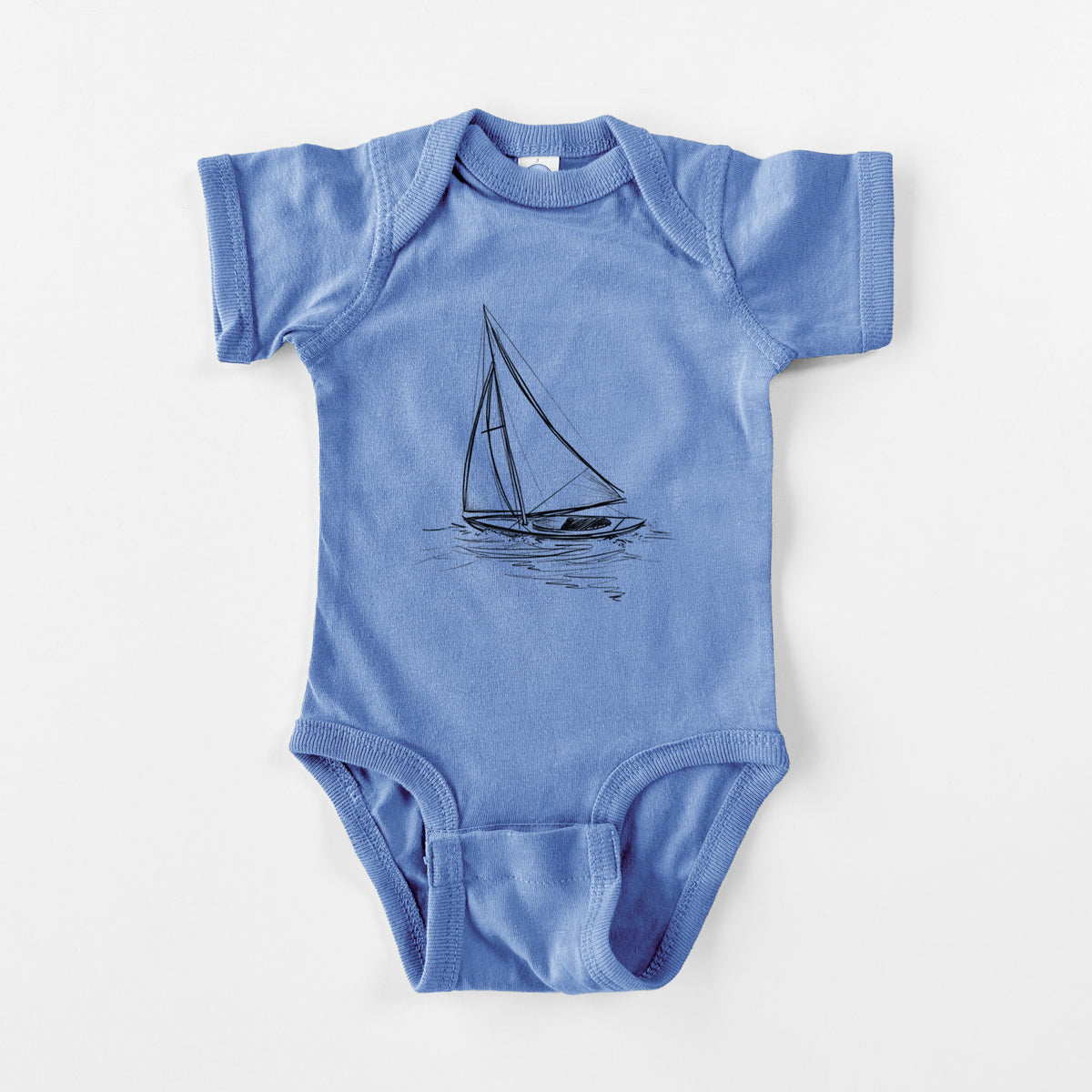 Heading Coastward - Sloop Sailboat - Baby Fine Jersey Bodysuit