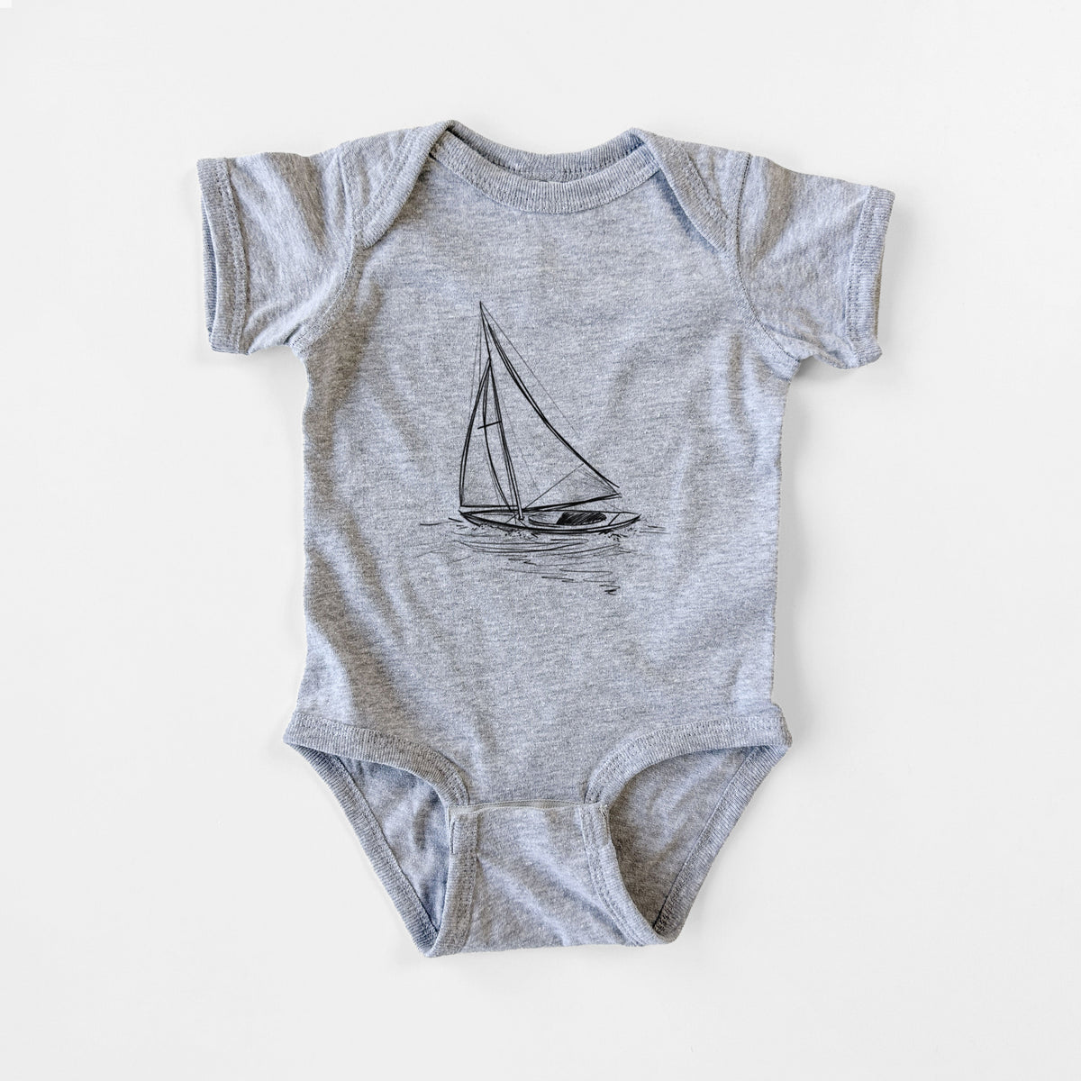 Heading Coastward - Sloop Sailboat - Baby Fine Jersey Bodysuit