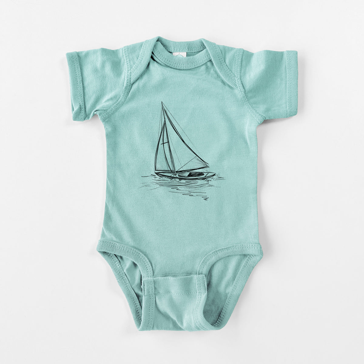 Heading Coastward - Sloop Sailboat - Baby Fine Jersey Bodysuit