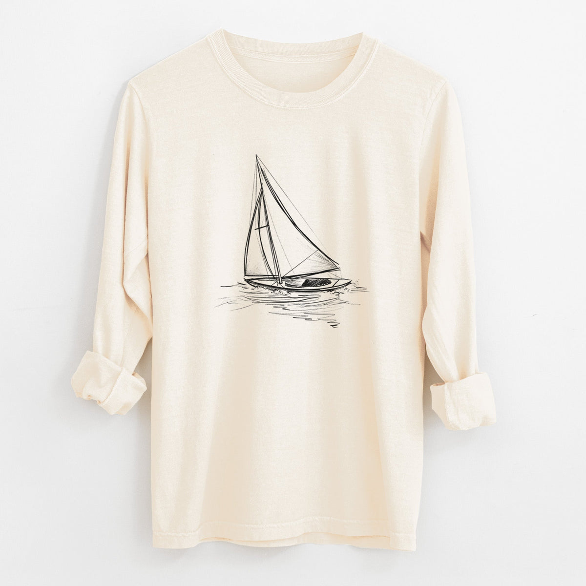 Heading Coastward - Sloop Sailboat - Unisex Comfort Colors 100% Cotton Long Sleeve