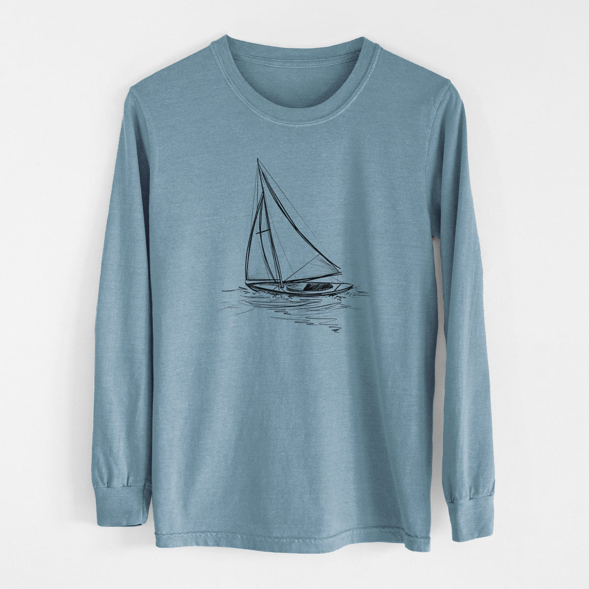Heading Coastward - Sloop Sailboat - Unisex Comfort Colors 100% Cotton Long Sleeve