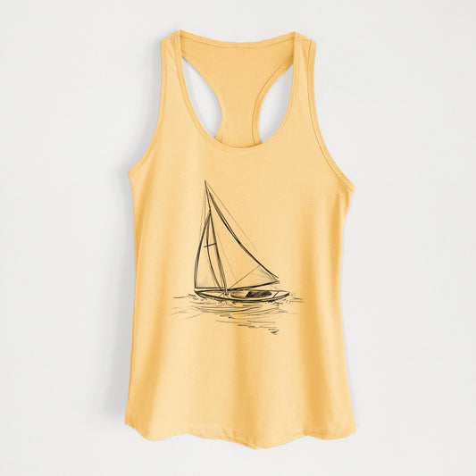 Heading Coastward - Sloop Sailboat - Women's Racerback Tanktop